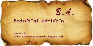 Bodzási Adrián névjegykártya